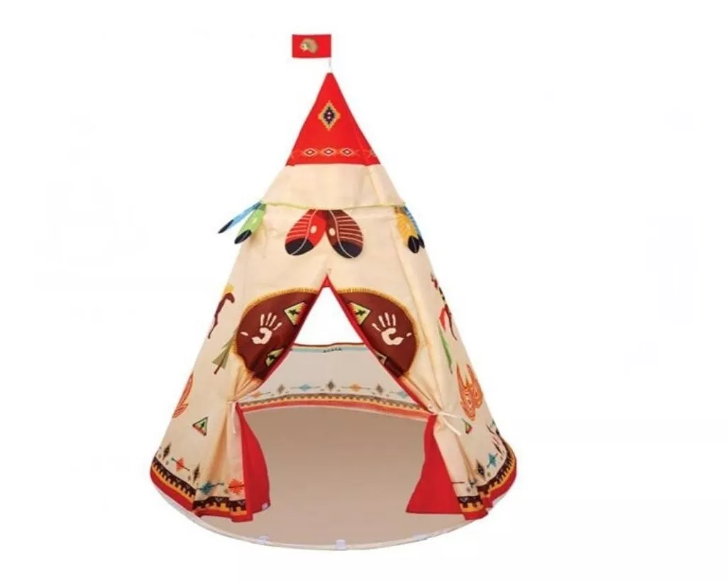 Cort de joaca indian, pentru copii, crem [0]