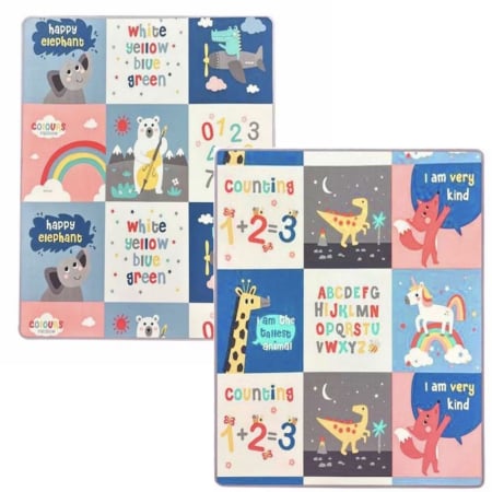 Jocuri si Jucarii - Covor bebe pliabil, gros, termoizolant, cu 2 fete, Happy Elephant, 200 x 150 x 1 cm