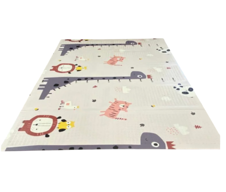Covor bebe pliabil, gros, termoizolant, cu 2 fete, Circuit Trafic si Dinozauri, 200 x 180 x 1 cm [6]