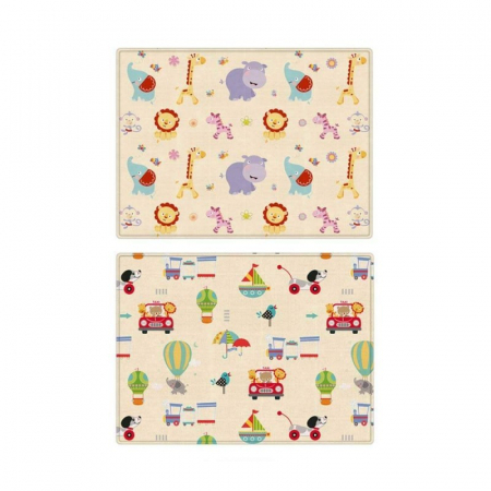 Covor bebe pliabil, gros, termoizolant, cu 2 fete, Jungla si Masini, 180x100 cm, D20 [2]