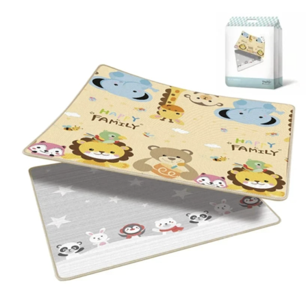 Covor bebe pliabil, gros, termoizolant, cu 2 fete, Happy family, 180x150 cm, M6 [3]