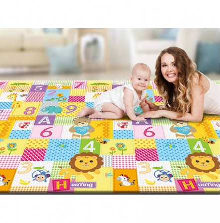 Covor bebe pliabil, gros, termoizolant, cu 2 fete, Jungle Cotton, D12, 180x150x1 cm [16]