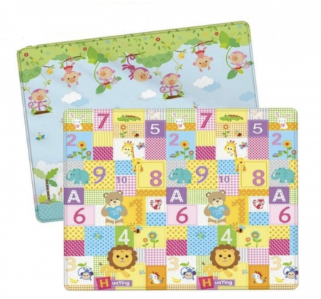 Covor bebe pliabil, gros, termoizolant, cu 2 fete, Jungle Cotton, D12, 180x150x1 cm [0]