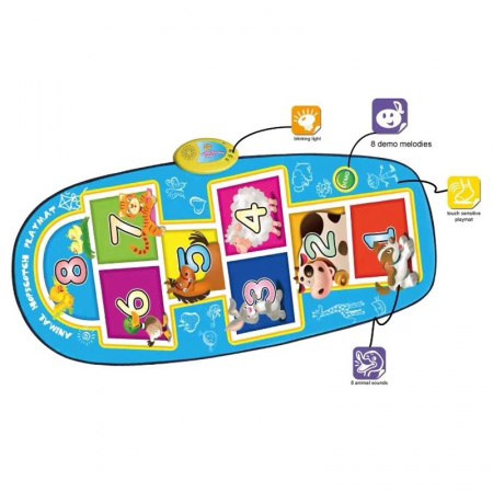 Jucarii interactive bebe - Covor de joaca muzical tip sotron, 138x59 cm