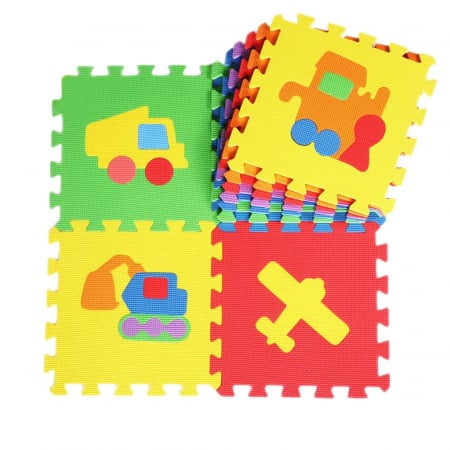 Covorase si saltele de joaca - Covor EVA® Puzzle Burete cu Mijloace de Transport