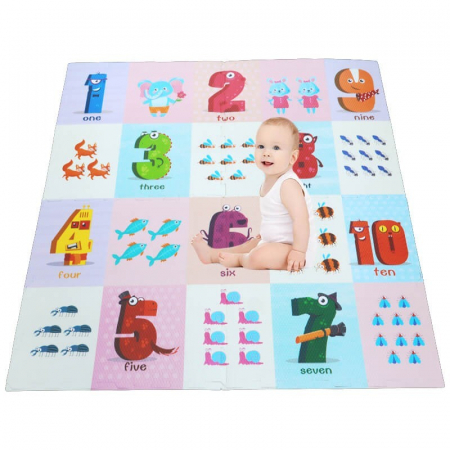 Covorase si saltele de joaca - Covor puzzle EVA piese mari - Cifre si animale