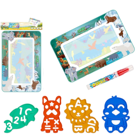 Covoras Aqua Doodle Animale Salbatice, cu Carioca de scris cu apa  si Sabloane [8]