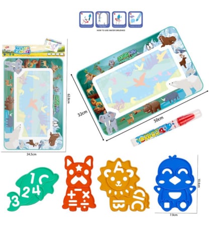 Covoras Aqua Doodle Animale Salbatice, cu Carioca de scris cu apa  si Sabloane [2]