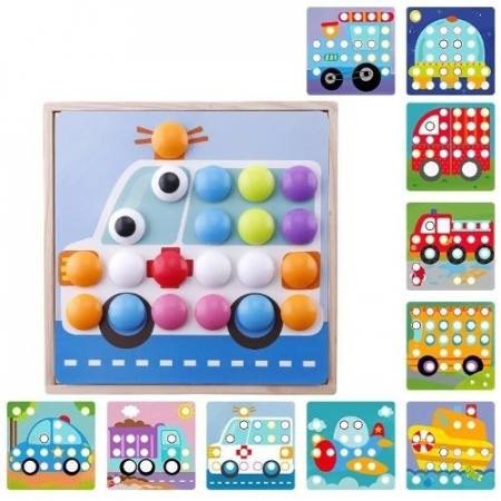 Jocuri de logica si memorie, din lemn - Creative Mosaic Genius Art Din Lemn cu 10 Planse