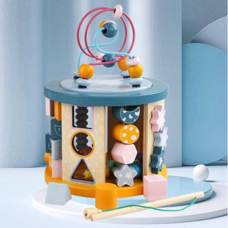 Cub Activitati Educativ Montessori 13 in 1, din lemn [9]