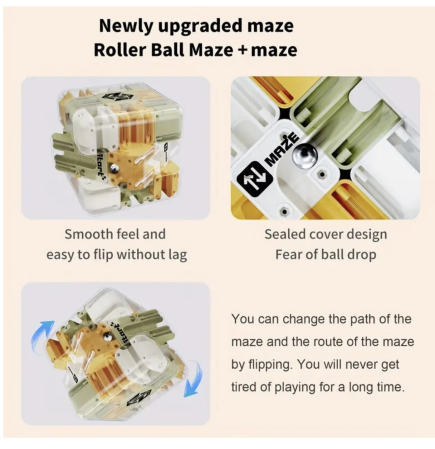Cub mecanic Puzzle 2 in 1 - Labirint cu bile [5]