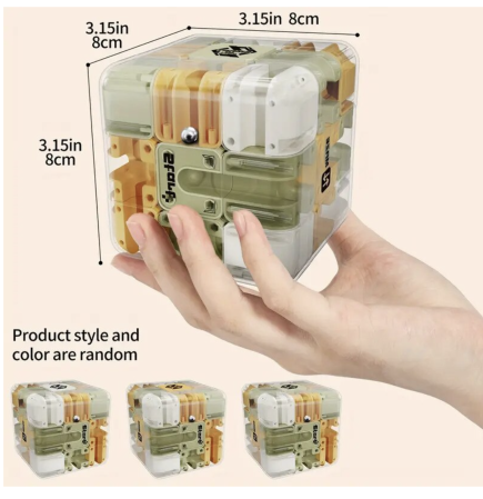 Cub mecanic Puzzle 2 in 1 - Labirint cu bile [2]