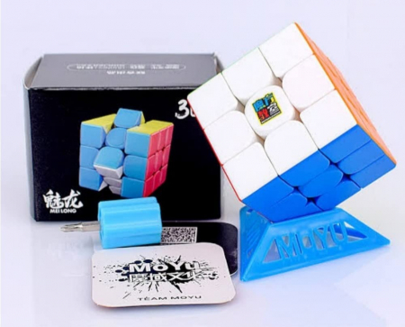 Cub mecanic 3x3x3, 3M Moyu Magnetic Stickerless, cu arc, de viteza Speedcube [12]