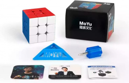 Cub mecanic 3x3x3, 3M Moyu Magnetic Stickerless, cu arc, de viteza Speedcube [13]