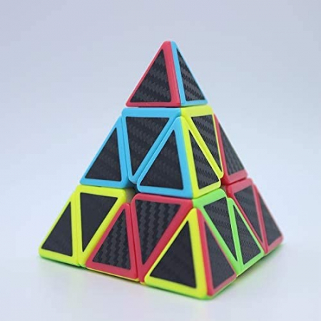 Cub mecanic, forma piramida, antistres, multicolor, Piramix Carbon, Speedcube [4]