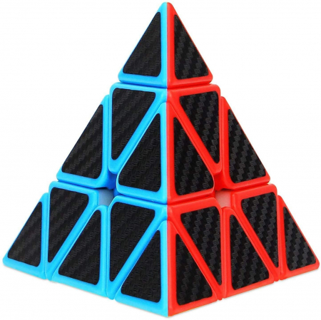Cub mecanic, forma piramida, antistres, multicolor, Piramix Carbon, Speedcube [2]