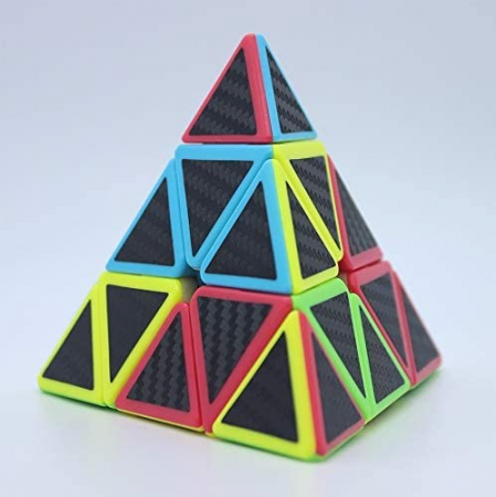 Cub mecanic, forma piramida, antistres, multicolor, Piramix Carbon, Speedcube [6]