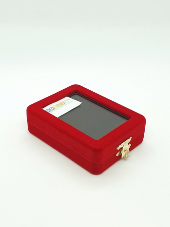 Cutie bijuterii din catifea, rosu cu negru sau alb [2]