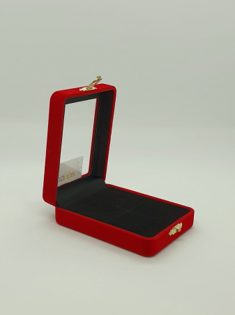 Cutie bijuterii din catifea, rosu cu negru sau alb [3]