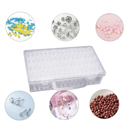 Cutie depozitare 64 compartimente, pentru pietricele, bijuterii, accesorii mici [7]