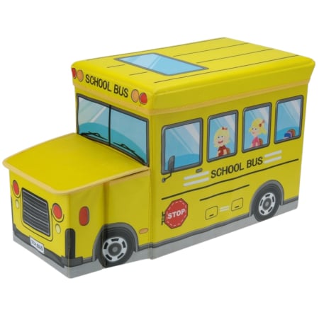 Patuturi si mobilier pentru camera copilului - Cutie depozitare jucarii pliabila, camion galben, 55 x 26,5 x 32 cm