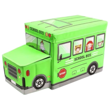Patuturi si mobilier pentru camera copilului - Cutie depozitare jucarii pliabila, camion verde, 55 x 26,5 x 32 cm