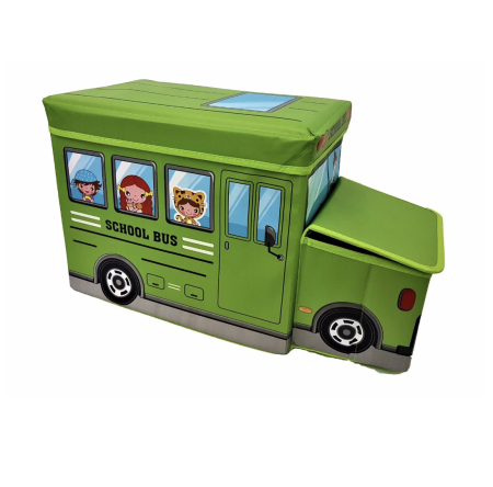 Patuturi si mobilier pentru camera copilului - Cutie depozitare jucarii pliabila, camion verde, 55 x 26,5 x 32 cm