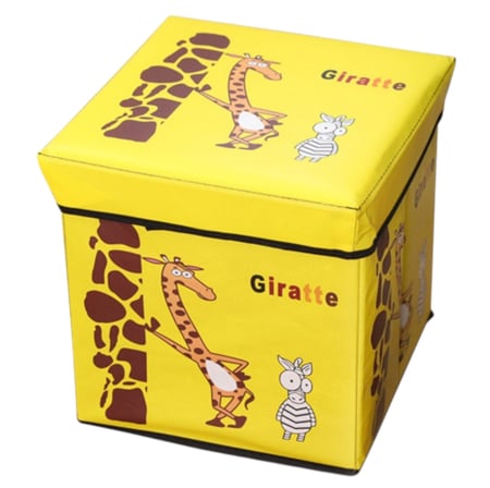 Patuturi si mobilier pentru camera copilului - Cutie depozitare jucarii pliabila, Girafa galbena, 30 × 30 × 30 cm