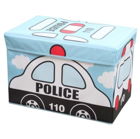 Patuturi si mobilier pentru camera copilului - Cutie depozitare jucarii pliabila, Masina de politie, 50 x 31 x 31 cm