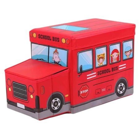 Patuturi si mobilier pentru camera copilului - Cutie depozitare jucarii pliabila, camion rosu, 55 x 26,5 x 32 cm