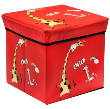 Patuturi si mobilier pentru camera copilului - Cutie depozitare jucarii pliabila, Girafa rosie, 31 x 31 x 31 cm