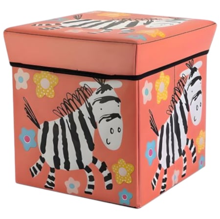 Patuturi si mobilier pentru camera copilului - Cutie depozitare jucarii pliabila, Zebra crem, 30 × 30 × 30 cm