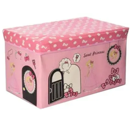 Patuturi si mobilier pentru camera copilului - Cutie depozitare jucarii pliabila, Sweet Princess roz, 50 x 31 x 31 cm
