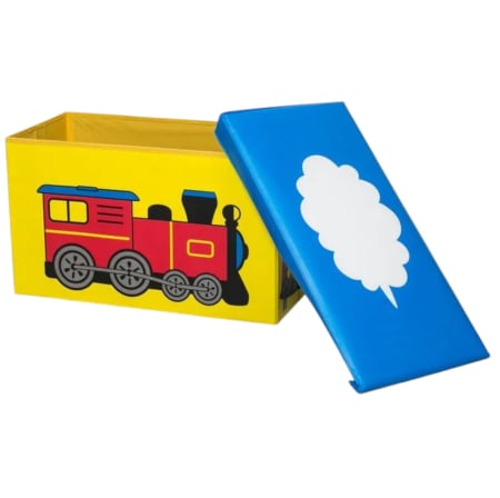 Patuturi si mobilier pentru camera copilului - Cutie depozitare jucarii pliabila, Locomotiva, 50 x 31 x 31 cm