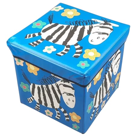 Patuturi si mobilier pentru camera copilului - Cutie depozitare jucarii pliabila, Zebra albastru, 30 × 30 × 30 cm