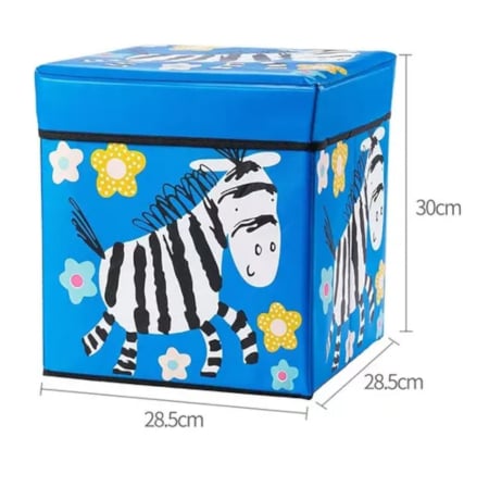 Patuturi si mobilier pentru camera copilului - Cutie depozitare jucarii pliabila, Zebra albastru, 30 × 30 × 30 cm