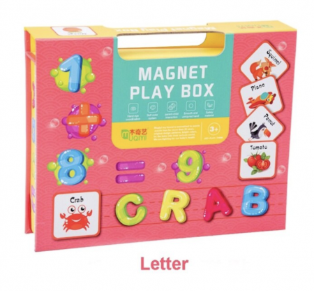 Cutie rosie cu 80 piese Puzzle magnetic Alfanumeric [3]