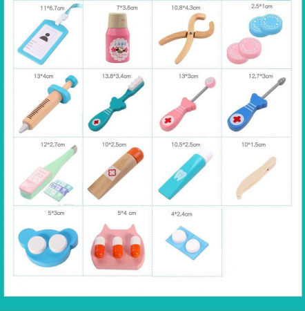 Cutie trusa de doctor - La dentist, din lemn [7]