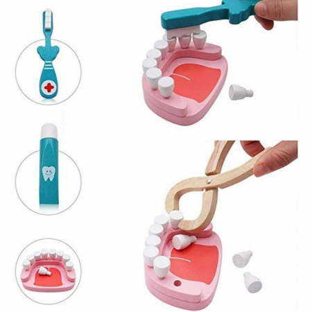Cutie trusa de doctor - La dentist, din lemn [4]