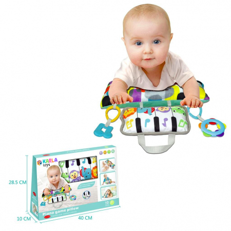 Centre de activitati - Perna de burtica, pentru bebe, cu pian si jucarii