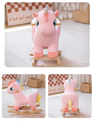 Unicornul Roz Din Plus Balansoar Si Cu Roti [3]