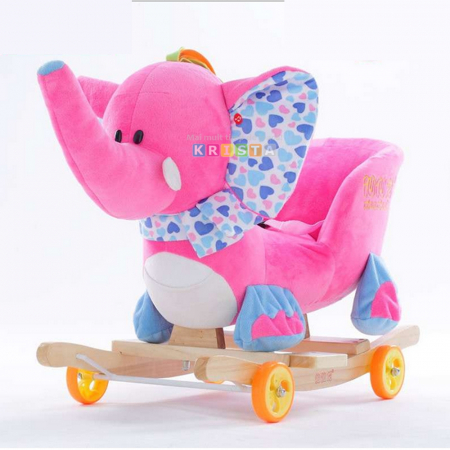 Balansoare si leagane - Elefant Din Plus Balansoar Si Cu Roti Roz