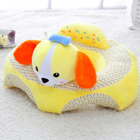 Fotolii din plus pentru copii - Fotoliu Baby Smile Animalute Invat Sa Stau In Fundulet 45 cm, Catelusul galben