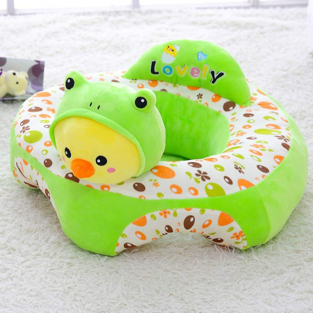 Fotolii din plus pentru copii - Fotoliu Baby Smile Animalute Invat Sa Stau In Fundulet 45 cm, Puisorul verde