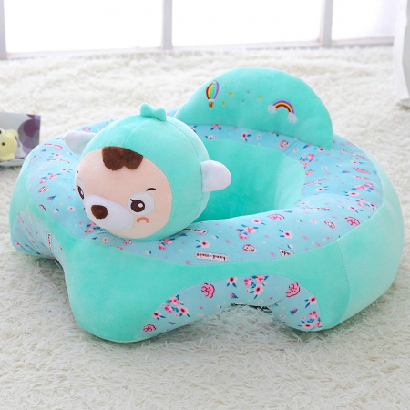 Fotolii din plus pentru copii - Fotoliu Baby Smile Animalute Invat Sa Stau In Fundulet 45 cm, Oita vernil