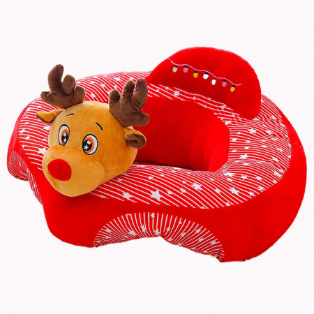 Fotolii din plus pentru copii - Fotoliu Baby Smile Animalute Invat Sa Stau In Fundulet 45 cm, Renul rosu