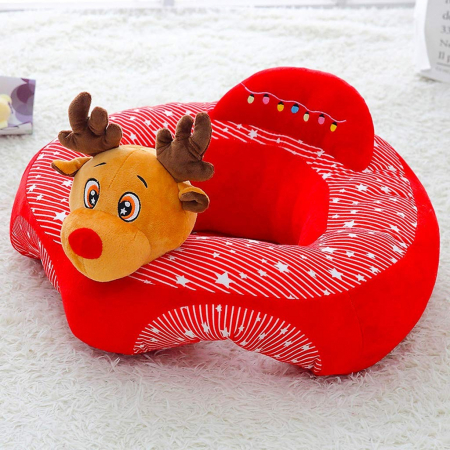 Fotolii din plus pentru copii - Fotoliu Baby Smile Animalute Invat Sa Stau In Fundulet 45 cm, Renul rosu