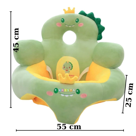 Fotoliu bebe cu spatar inalt si suport de picioare - Dinozaurul verde, din plus [2]