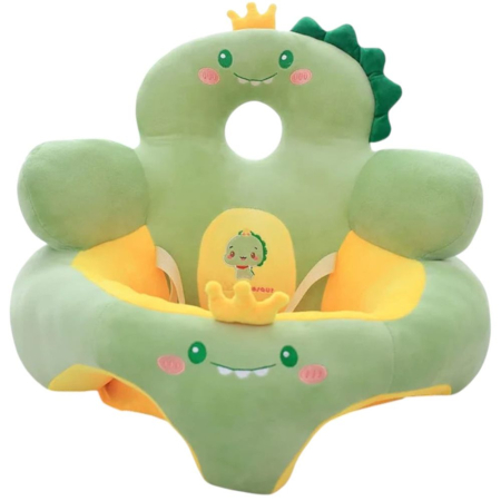 Fotolii bebelusi - Fotoliu bebe cu spatar inalt si suport de picioare - Dinozaurul verde, din plus