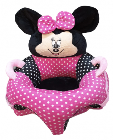 Fotoliu bebe cu spatar - Minnie Mouse 3D, roz, din plus [0]